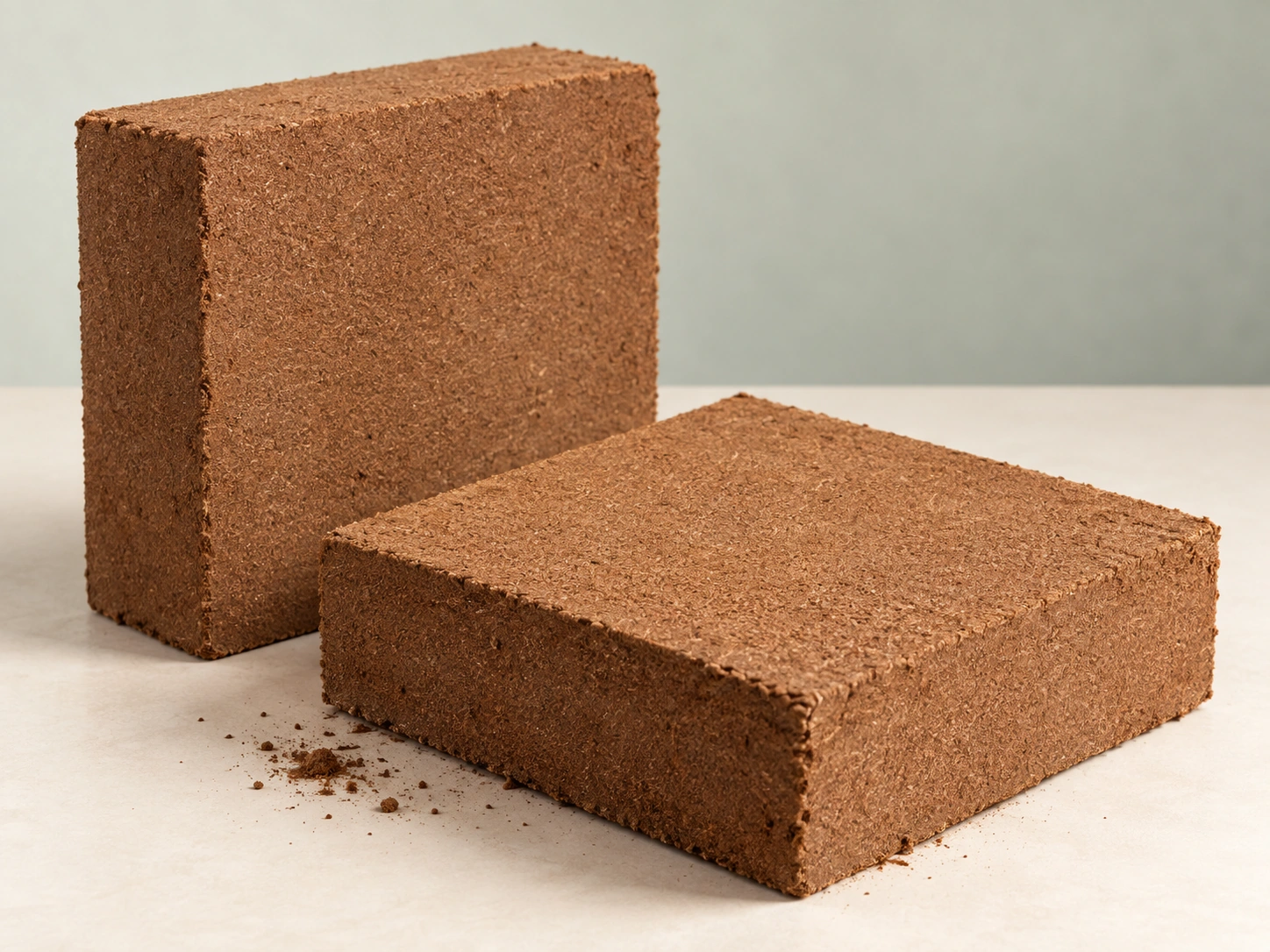 Compressed cocopeat blocks and loose cocopeat